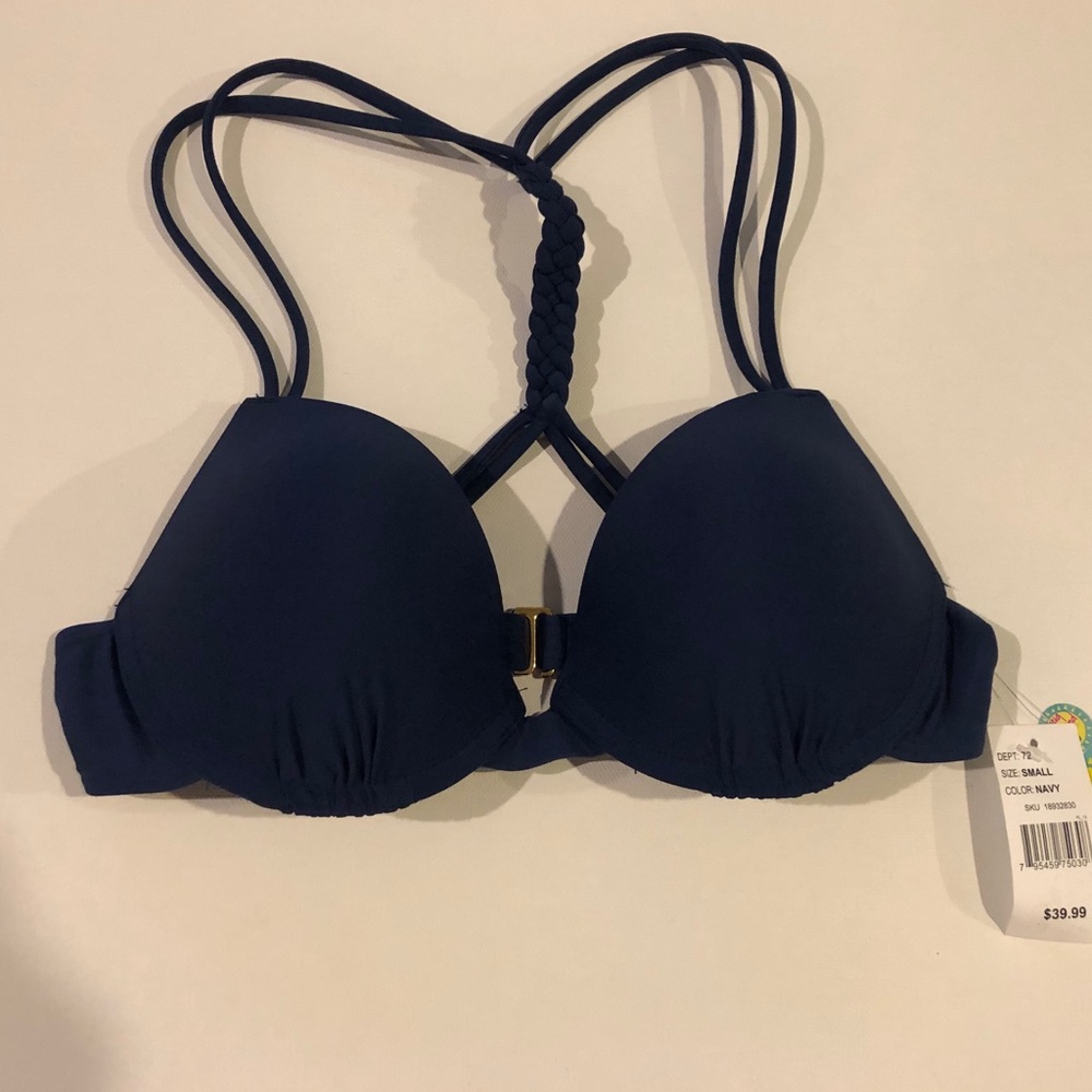 NWT- padded swim top (NAVY)